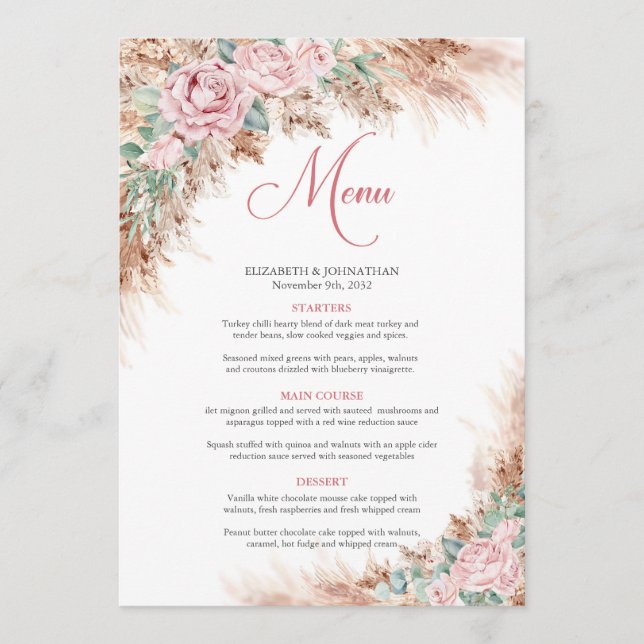 Menu Pampas tropicale herbe et broussailleuse et verdur (Devant)