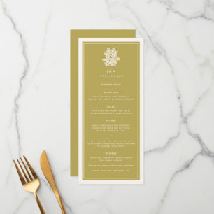 Menu Papier floral coupé Double bonheur Mariage chinois