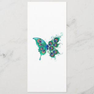 Menu Papillon aux plumes de paon vert