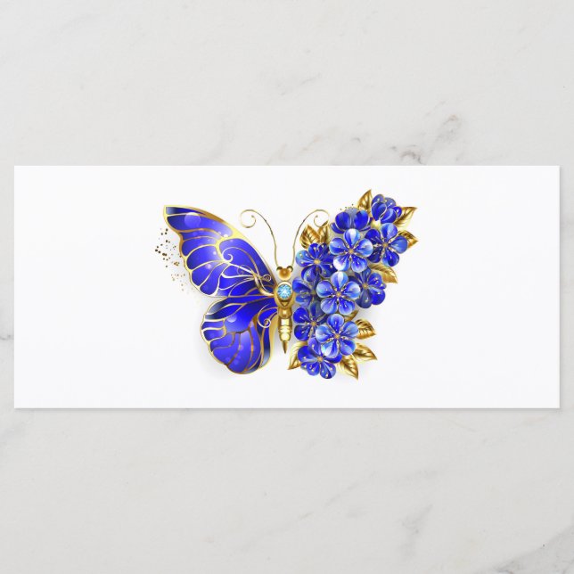 Menu Papillon Saphir Fleur (Devant)