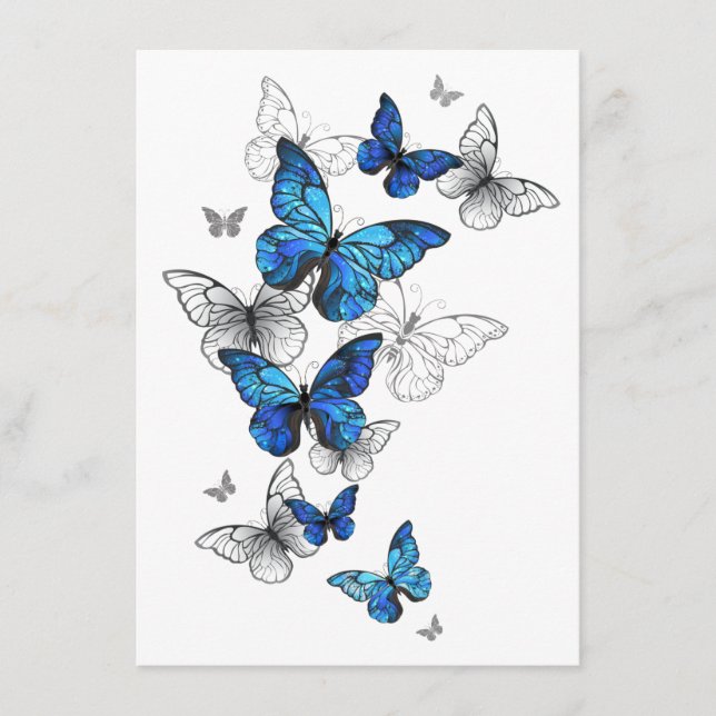 Menu Papillons volants bleus Morpho (Devant)