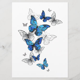 Menu Papillons volants bleus Morpho