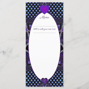 Menu Parapluie violet & coeurs .7