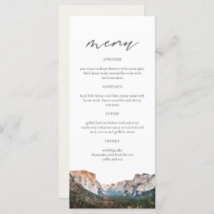 Menu Parc national YOSEMITE Skyline Watercolor Mariage