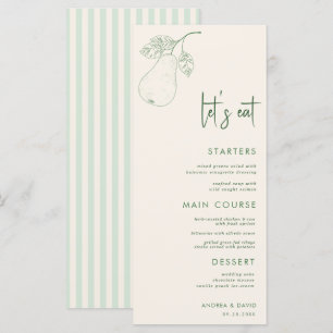 Menu Parfait Pear Pair Thème Mangeons Script Mariage