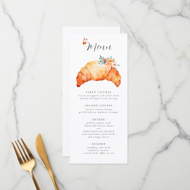 Menu Paris Boulangerie Croissant (Devant/Arrière en situation)