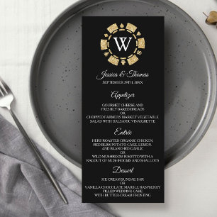 Menu Parties scintillant d'or Monogram Poker Chip Casin