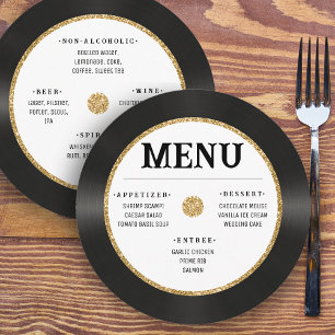 Menu Parties scintillant d'or Vintage rétro Mariage de 