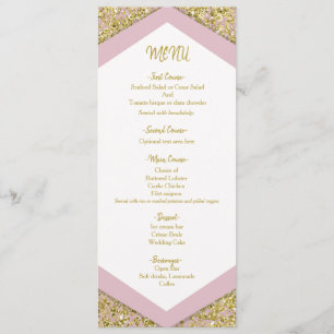 Menu Parties scintillant en or rose chic Flakes Glam Ma