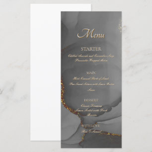 Menu Parties scintillant grise Alcool Encre Élégant men