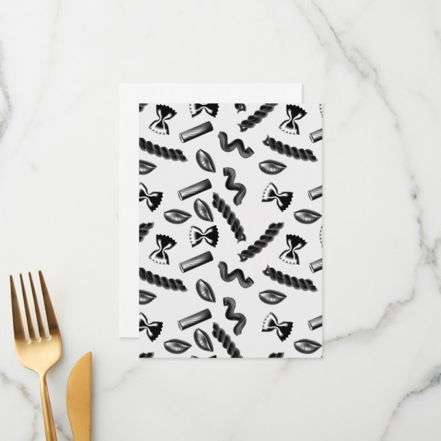 Menu Pâtes Diversité Grises Alimentation Italienne Oeuv (Devant/Arrière en situation)