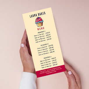 Menu Pâtisseries Tarifs Dessert Sweets Cupcake Shop