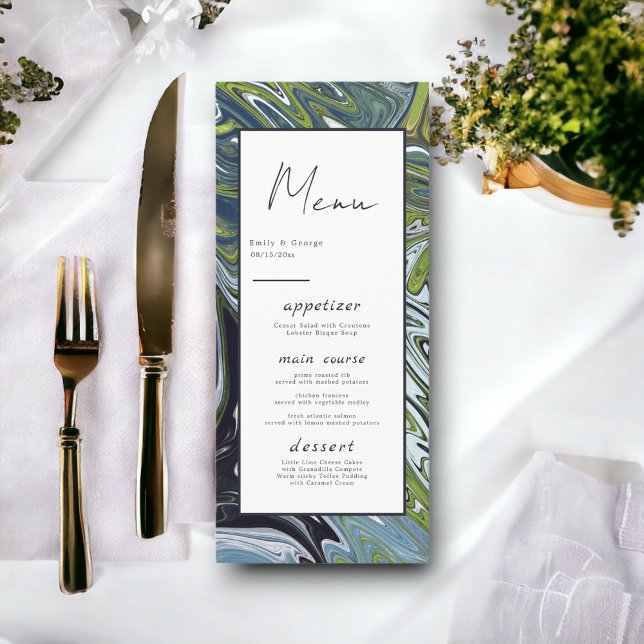 Menu Paysage minimal moderne Mariage artistique Abstrai (Créateur téléchargé)