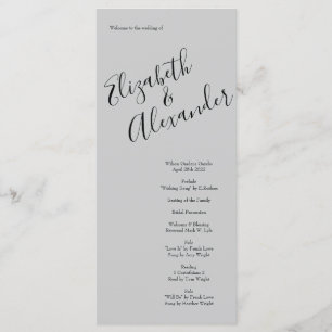 Menu Peach Grey Mariage Spring Floral