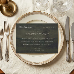 Menu Peinture de paysage vintage élégant mariage sombre
