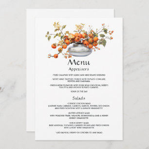 Menu Persimmon Floral Mariage