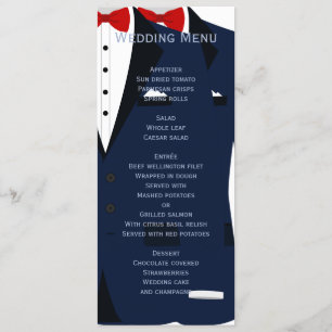 Menu Personnalisé Blue And White Gay Mariage