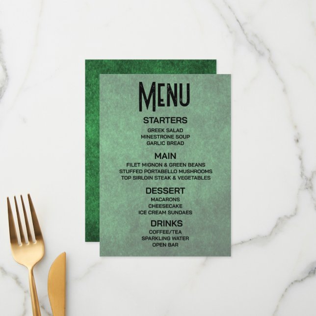 Menu Personnaliser - Créez votre propre texture verte g (Devant/Arrière en situation)