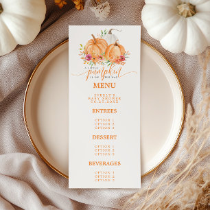 Menu Petit Citrouille En Route Fête Prénatale Florale D