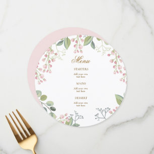 Menu petites fleurs roses