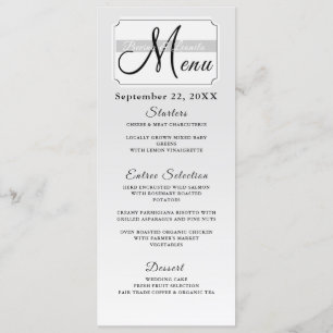 Menu Photo personnalisée Simple Élégant Script Mariage 