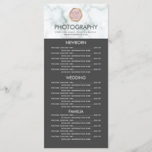 Menu Photographie Entreprise Votre Logo Marbre gris Men