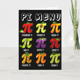 Menu Pi 3.14 Symbole Pi Drôle Fruit Enseignant Enf