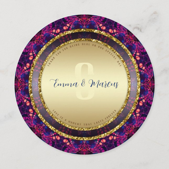 Menu Pink Indigo Moderne Batik Magique Mandala (Dos)