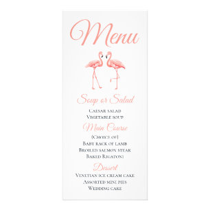 Menu Pink Tropical Flamant rose Beach Mariage d'ét