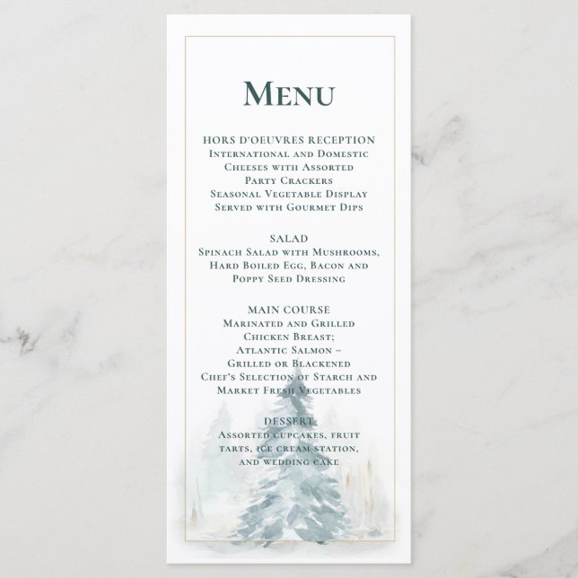 Menu Pins d'hiver Pine des neiges Vert Arrière - plan M (Devant)
