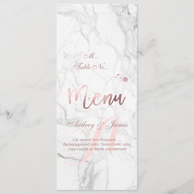 Menu PixDezines Faux Roses Gold+Black Stripes (Devant)