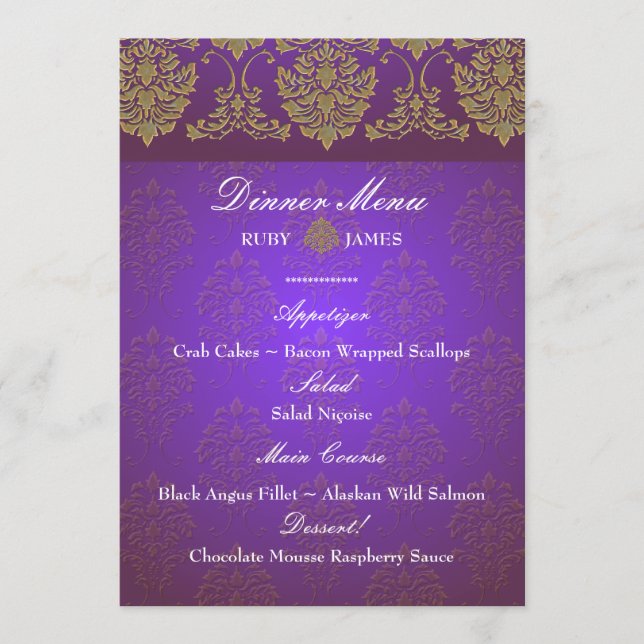 Menu PixDezines florentius damask menu/faux or (Devant)