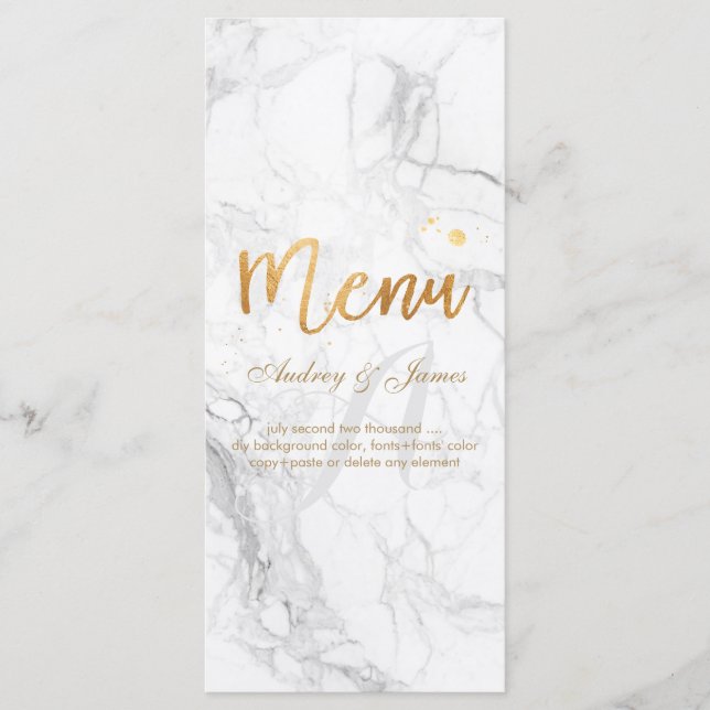 Menu PixDezines Marbre/Shine Menu/Faux Gold (Devant)