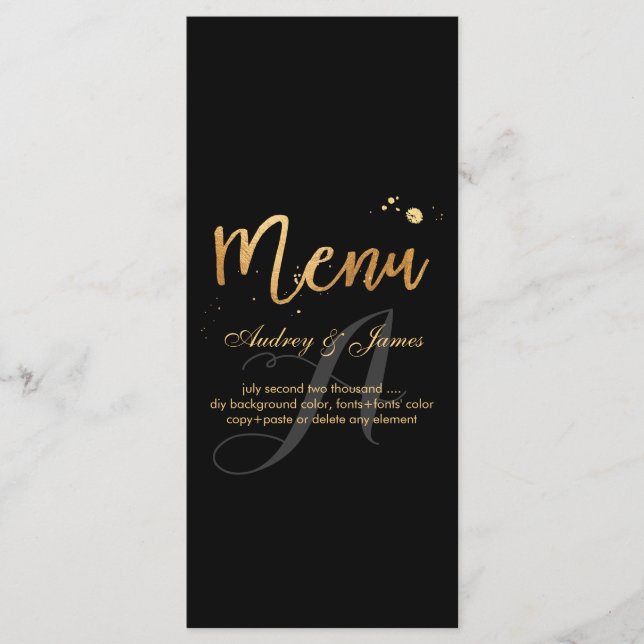 Menu PixDezines Shine Menu/Faux Gold/Fancy Script (Devant)