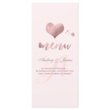 PixDezines Shine Menu/Faux Rose Gold Heart