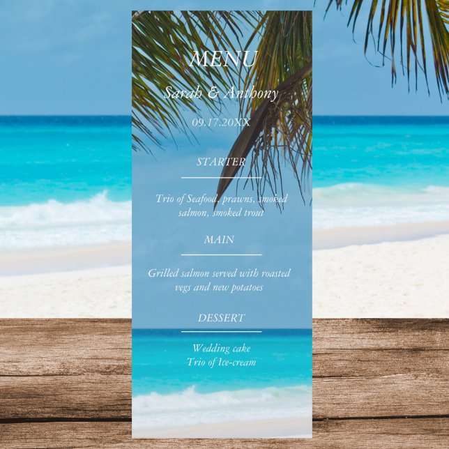 Menu Plage Océan Balnéaire 50e anniversaire Mariage Nou (Créateur téléchargé)