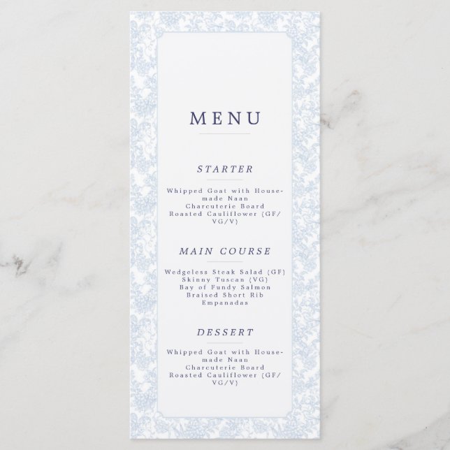 Menu plat (Devant)