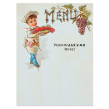 Menu plat de dîner de homard vintage personnalisé