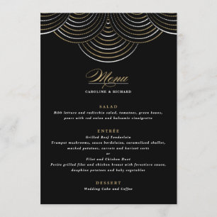 Menu plat Gold Black Art Déco