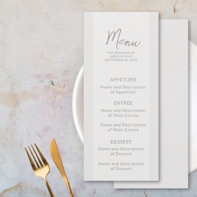 Menu plat mariage (Wedding Flat Menu)