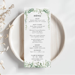 Menu plat Mariage Eucalyptus Spring