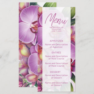 Menu plat Mariage orchidée