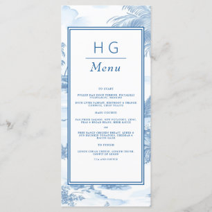 Menu plat Mariage Toile Côte Bleue