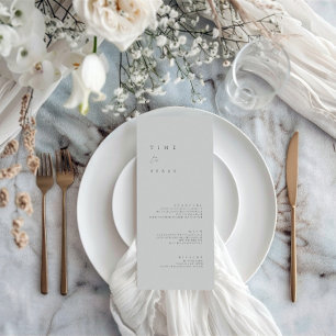 Menu plat minimaliste moderne Dusty Blue Mariage