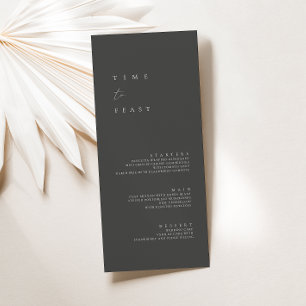 Menu plat minimaliste moderne Dusty Grey Mariage