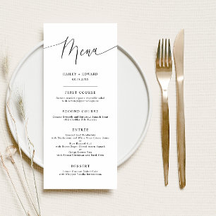 Menu Plat Script Mariage minimal