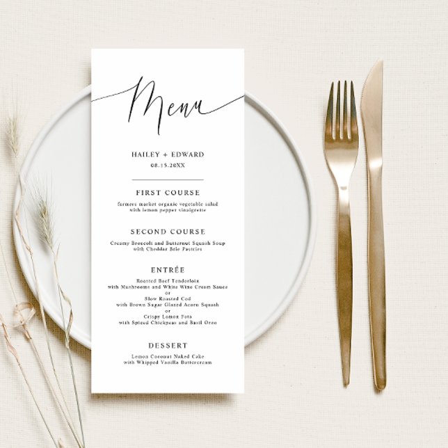 Menu Plat Script Mariage minimal (Créateur téléchargé)