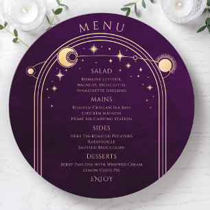 Menu Plum arc-en-ciel mystique Sun Moon Stars Space Mar