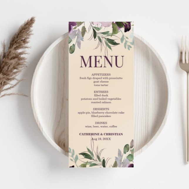 Menu Plum beige Mariage (Créateur téléchargé)