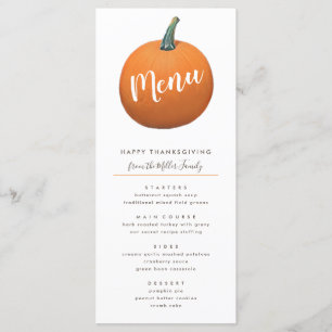 Menu Poumon peint d'automne Thanksgiving Chic